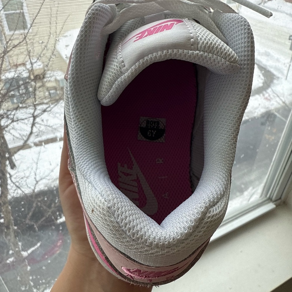 Nike Women's Pink and White Sneakers air max 1 boys size 6 - Picture 8 of 12